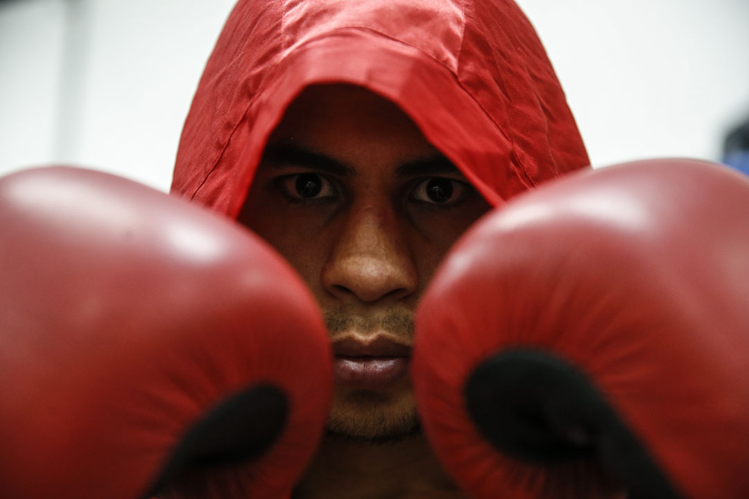 BUENOS AIRES, ARGENTINA - JUNE 30: Bantamweight boxer Alberto Melian of Argentina during an exclusive portrait session at CeNARD on June 30, 2016 in Buenos Aires, Argentina. (Photo by Gabriel Rossi/LatinContent/Getty Images)