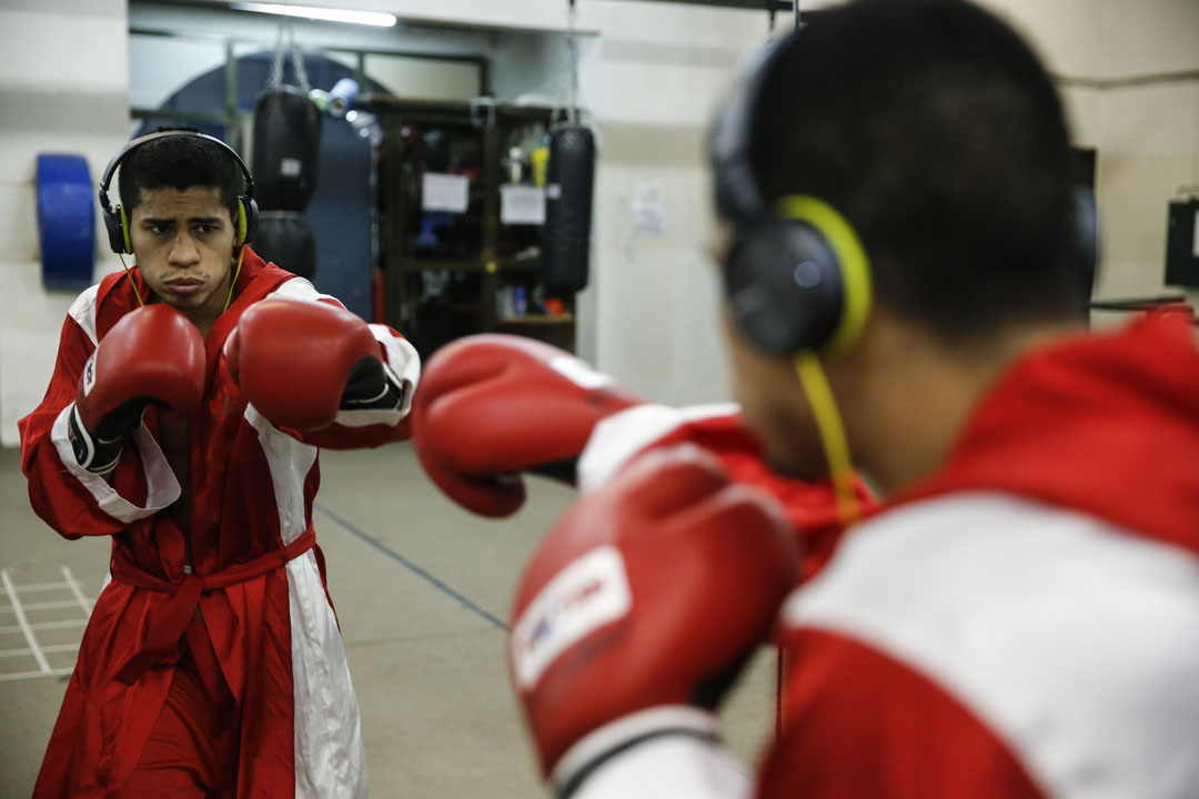 BUENOS AIRES, ARGENTINA - JUNE 30: Bantamweight boxer Alberto Melian of Argentina during an exclusive portrait session at CeNARD on June 30, 2016 in Buenos Aires, Argentina. (Photo by Gabriel Rossi/LatinContent/Getty Images)