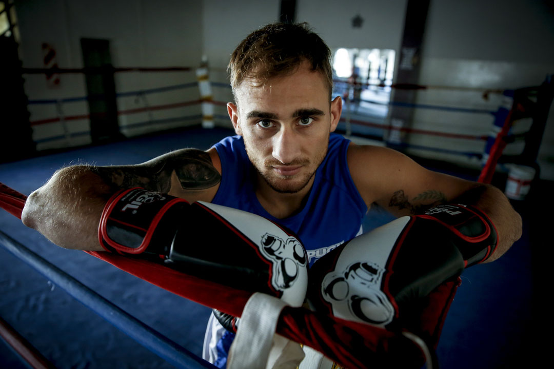 BUENOS AIRES, ARGENTINA - MAY 18: Boxer Alberto Palmetta of Argentina poses during an exclusive portrait session at CeNARD on May 18, 2016 in Buenos Aires, Argentina. (Photo by Gabriel Rossi/LatinContent/Getty Images)