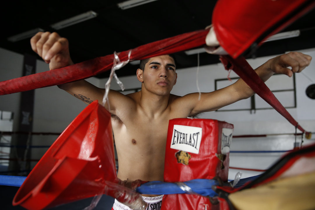 BUENOS AIRES, ARGENTINA - JUNE 25: Flyweight boxer Fernando Martinez of Argentina poses during an exclusive portrait session at CeNARD on June 25, 2016 in Buenos Aires, Argentina. (Photo by Gabriel Rossi/LatinContent/Getty Images)