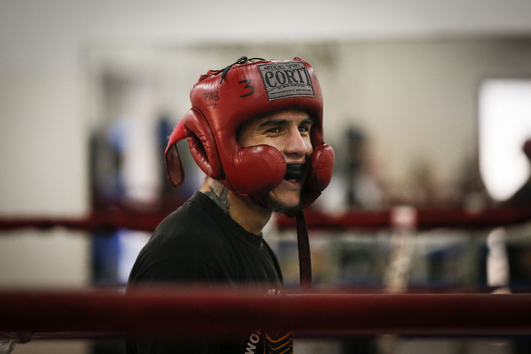 BUENOS AIRES, ARGENTINA - JULY 16: Lightweight boxer Ignacio Perrin of Argentina during a training session at CeNARD on July 16, 2015 in Buenos Aires, Argentina. (Photo by Gabriel Rossi/LatinContent/Getty Images)