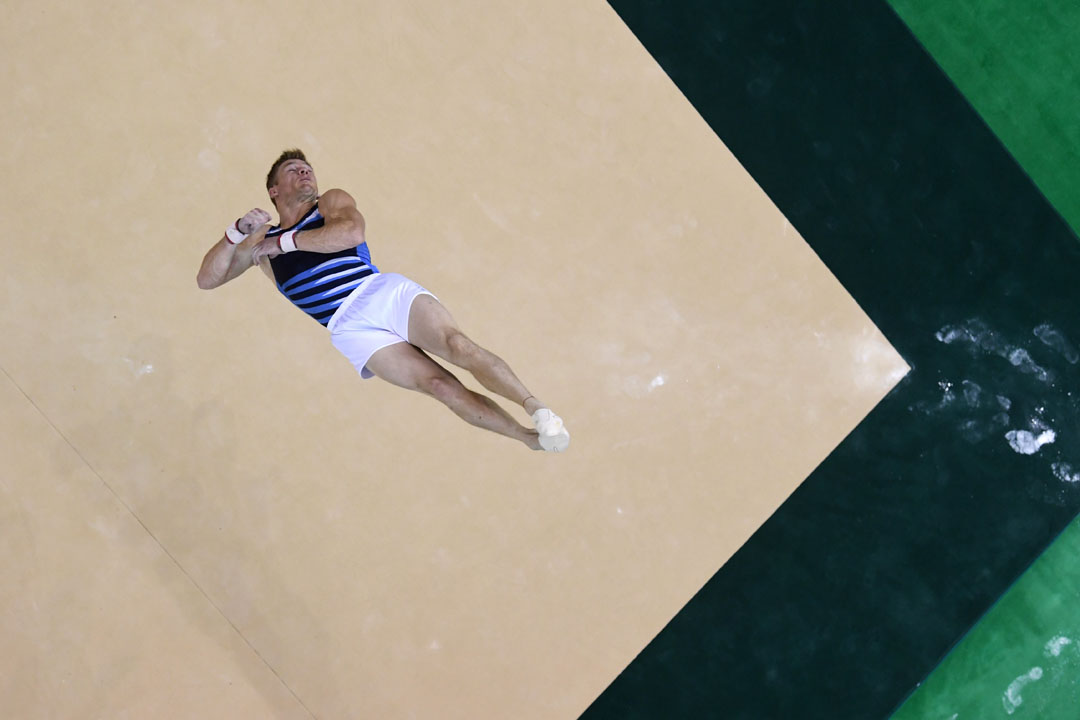 RIO DE JANEIRO, BRAZIL - APRIL 16: Nicolas Cordoba of Argentina competes on the floor during quailifaction in the Artistic Gymnastics Aquece Rio Test Event at the Olympic Park on April 16, 2016 in Rio de Janeiro, Brazil. (Photo by Richard Heathcote/Getty Images)